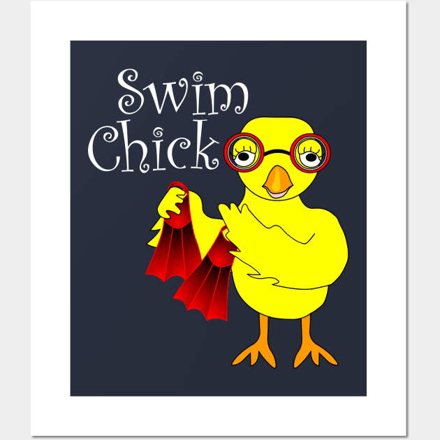 Swim Chick White Text Wall Art by Barthol Graphics